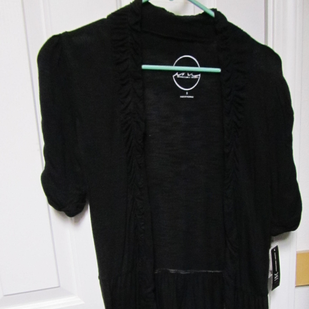 INC Black lightweight short sleeved cardigan